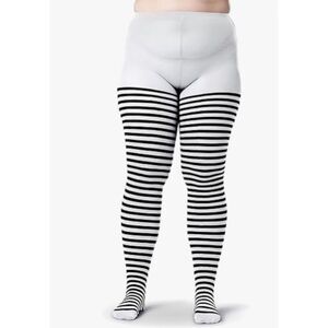 Silky Toes Womens Plus Size Striped Tights Costume Halloween Stockings- 5-6 Plus